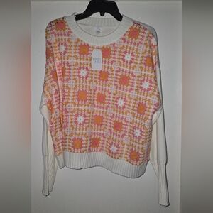 Time and Tru Granny Square Sweater XL